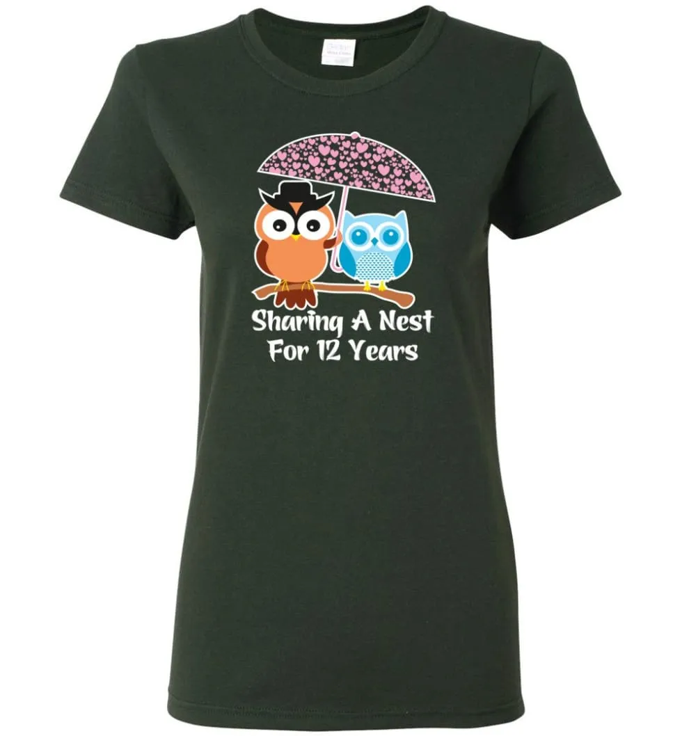 12 Years Wedding Anniversary Gifts Valentine's Day Women Tee