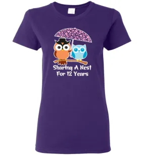 12 Years Wedding Anniversary Gifts Valentine's Day Women Tee