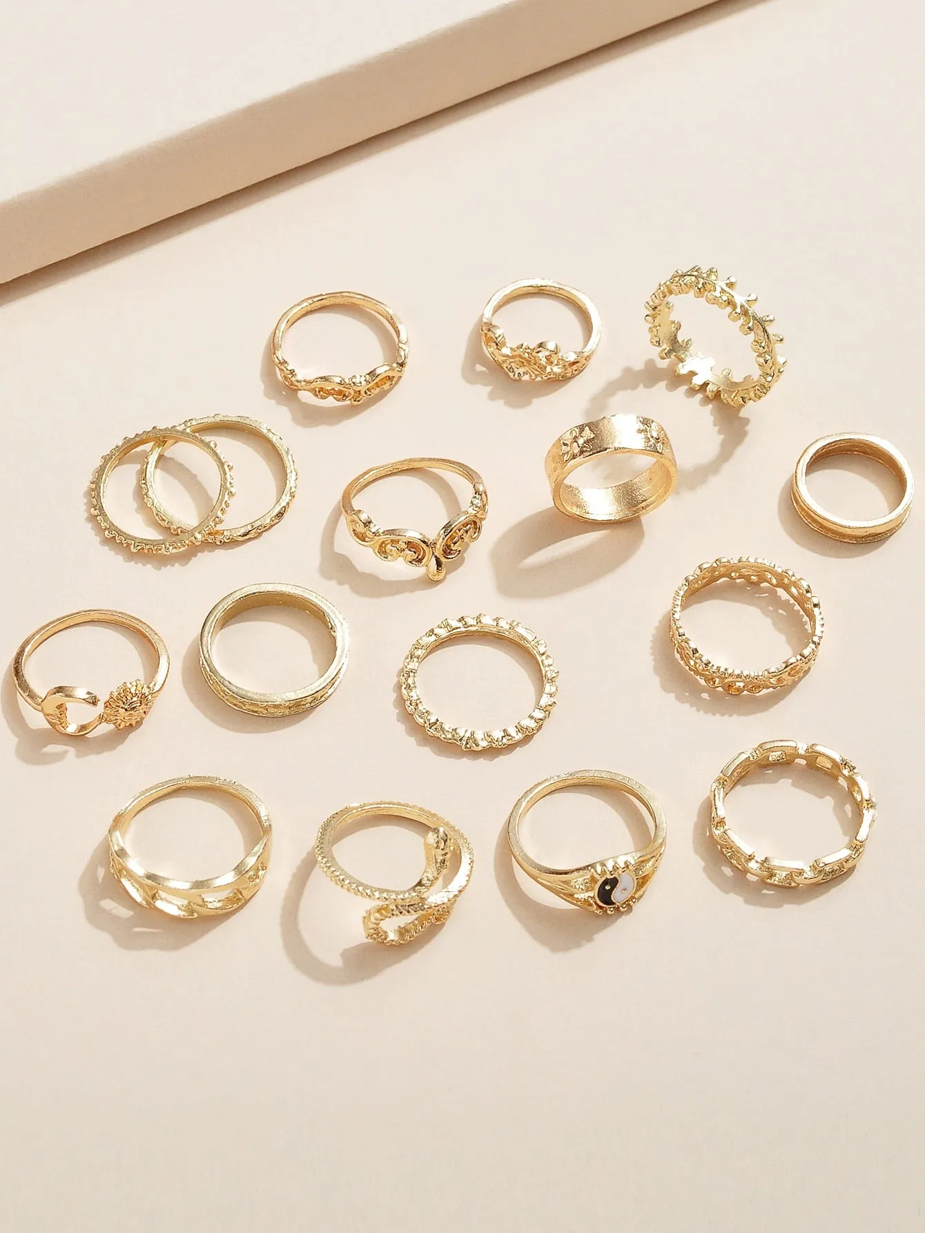 16pcs Simple Ring