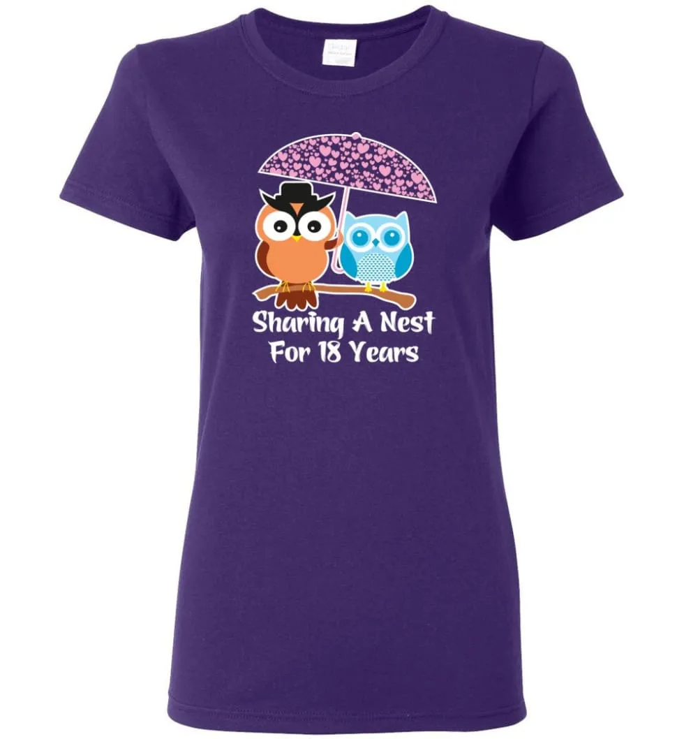 18 Years Wedding Anniversary Gifts Valentine's Day Women Tee