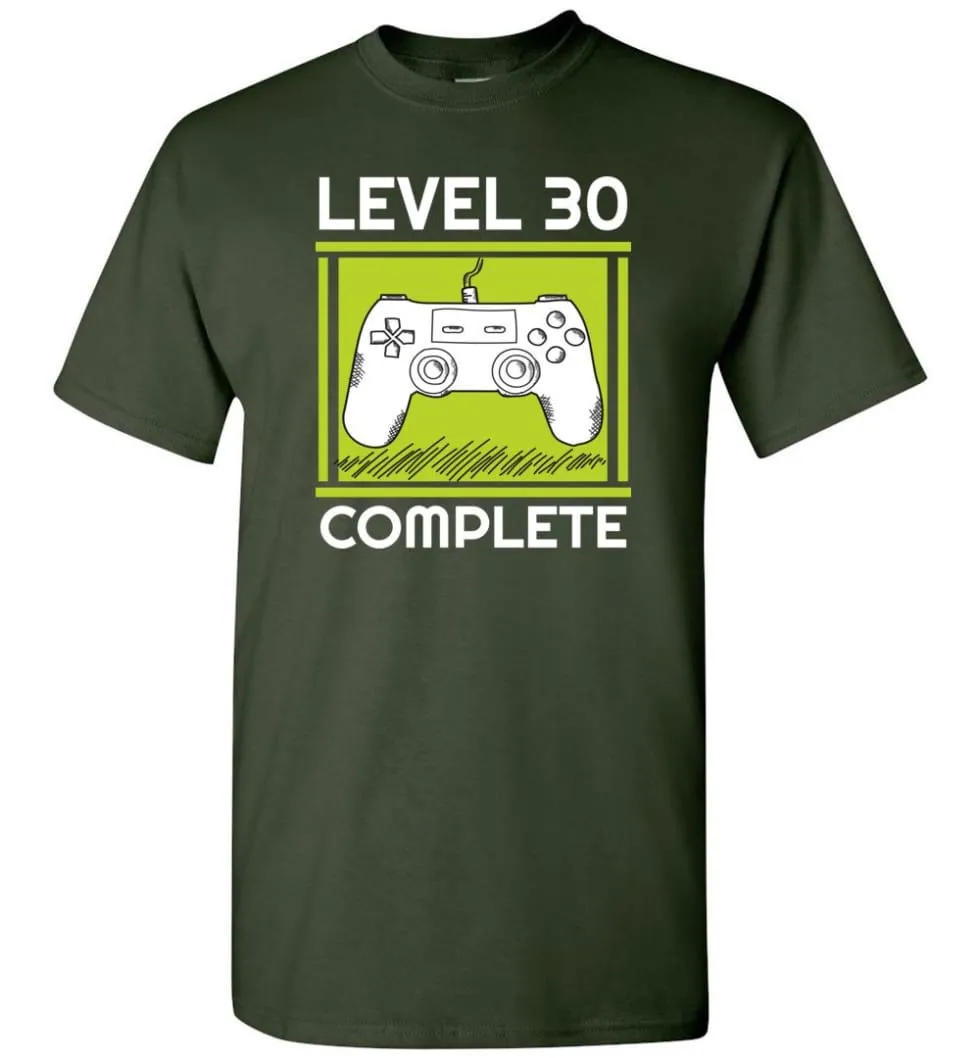 30th Birthday Gift for Gamer Video Games Level 30 Complete T-shirt