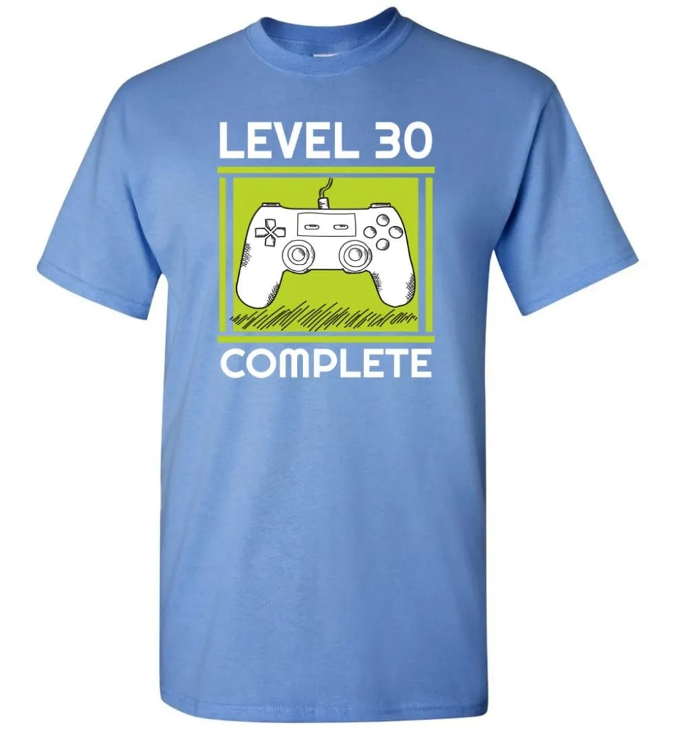 30th Birthday Gift for Gamer Video Games Level 30 Complete T-shirt