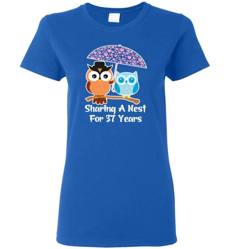 37 Years Wedding Anniversary Gifts Valentine's Day Women Tee