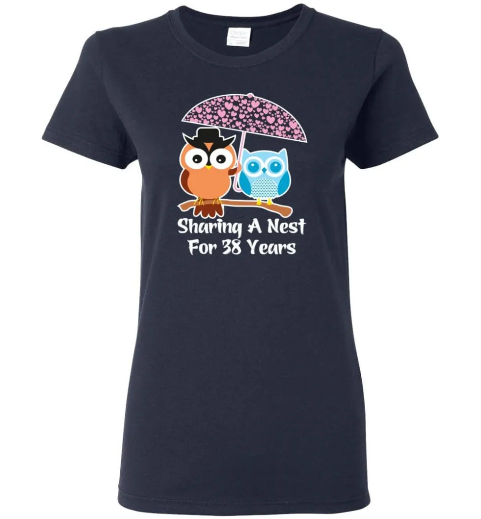 38 Years Wedding Anniversary Gifts Valentine's Day Women Tee