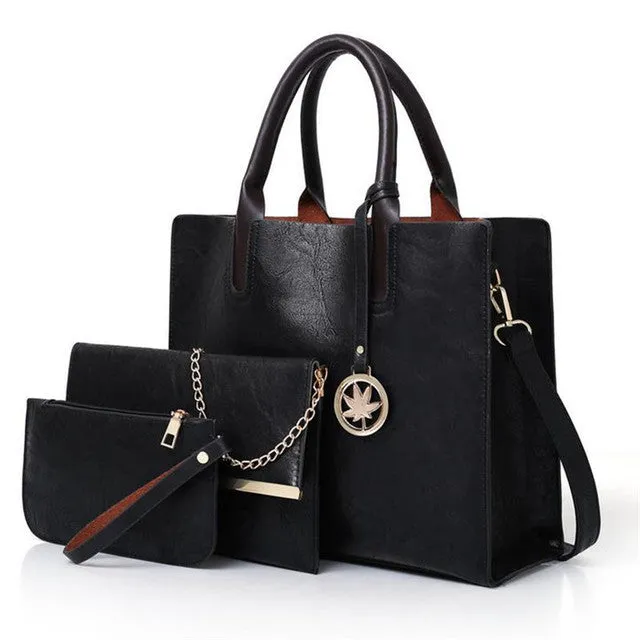 3PCS Set PU Leather Handbag