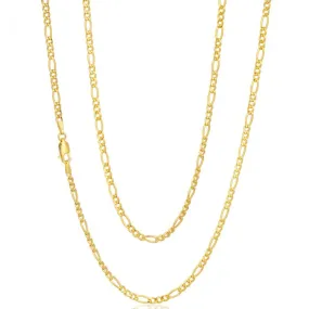 9ct Gold Filled Figaro 55cm Chain 80 Gauge