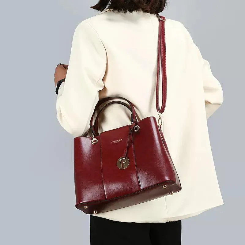 Aaliyah Faux Handbag Set (2-Pieces) - Maroon