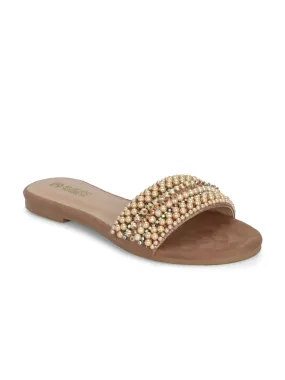 Alberto Torresi Synthetic Beige Flat Sandals for women