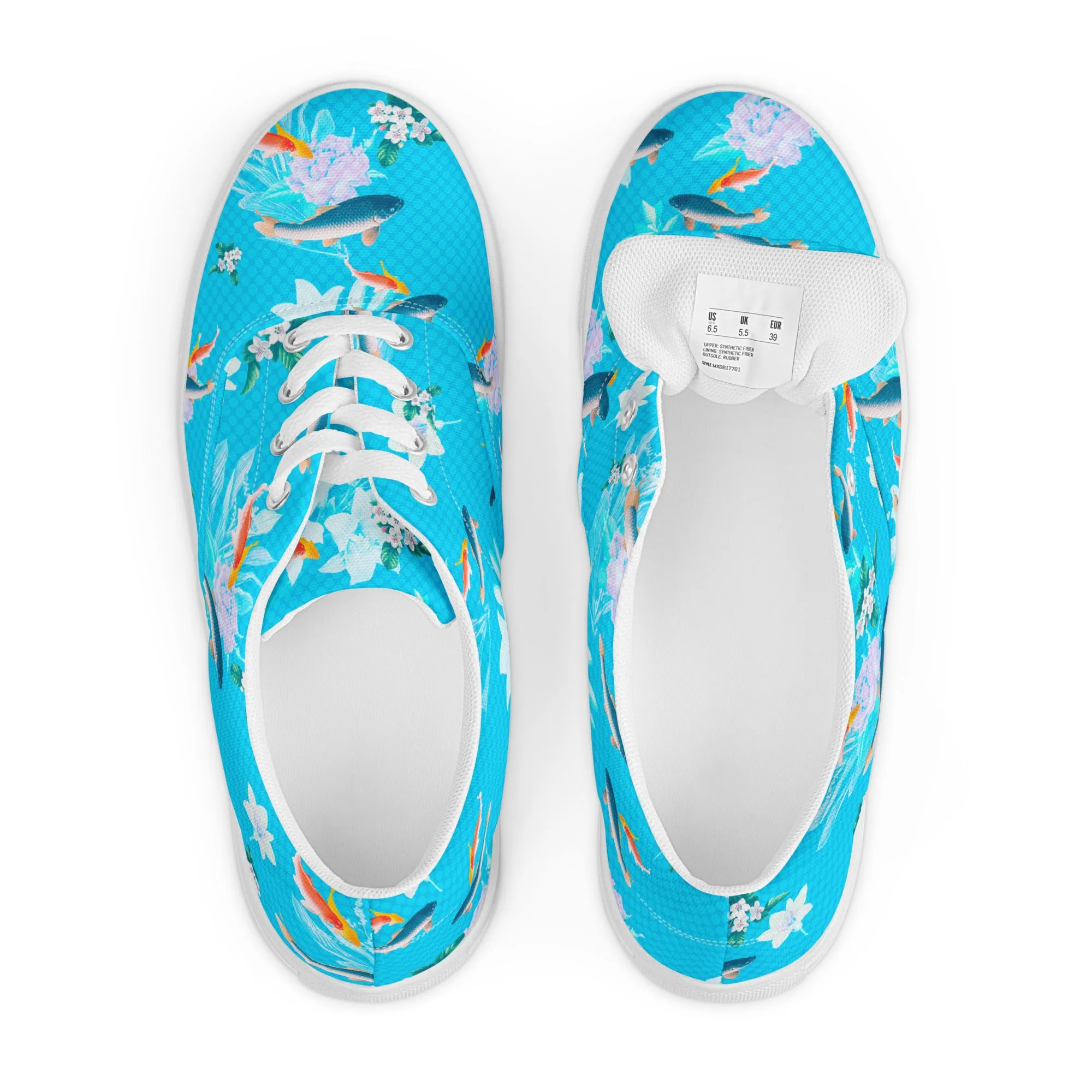 Aquatic Print Women’s lace-up canvas shoes