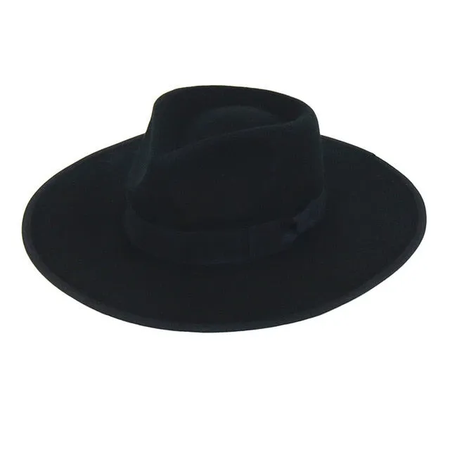 Autumn Winter Women's Metal Chain Wide Wedding Party Church Fedoras Hat