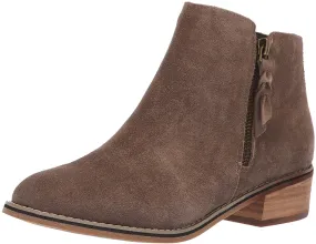 Blondo LIAM Dark Taupe Rounded Toe Stacked Heeled Waterproof Fashion Ankle Boots