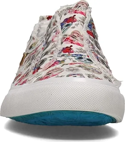 Blowfish Malibu Off White Sugarskull Slip On Elastic Canvas Comfortable Sneaker