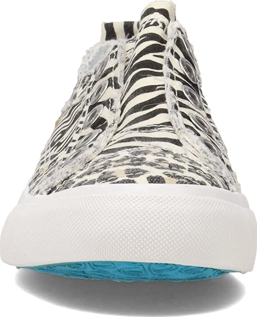 Blowfish Malibu Play Cream City Kitty Canvas/Zebra Slip On Fashion Sneakers