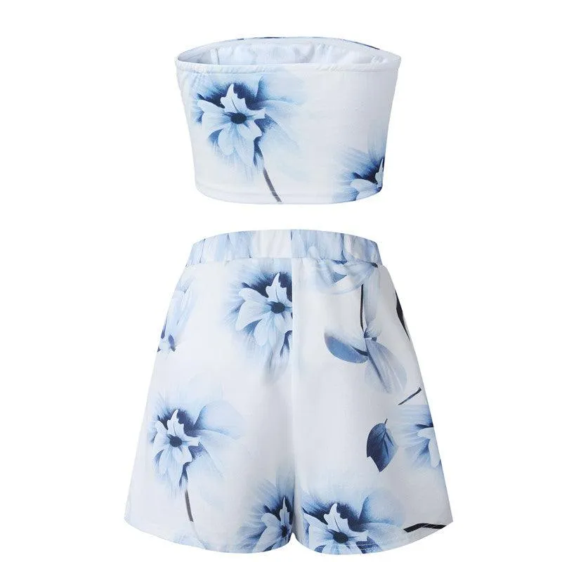 BLUE LILIES SHORT SET