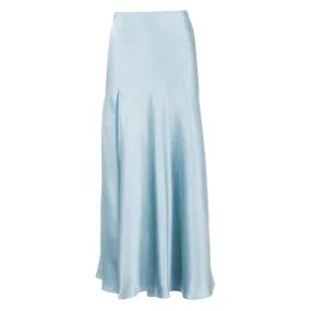 Blue Mist Midi Skirt with High Slit