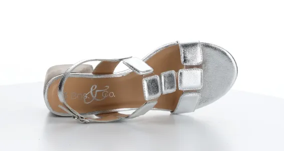 Bos & Co Glow Sandals | White   Silver