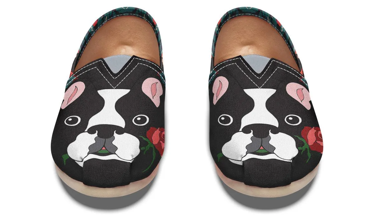 Boston Terrier Rose Casual Shoes