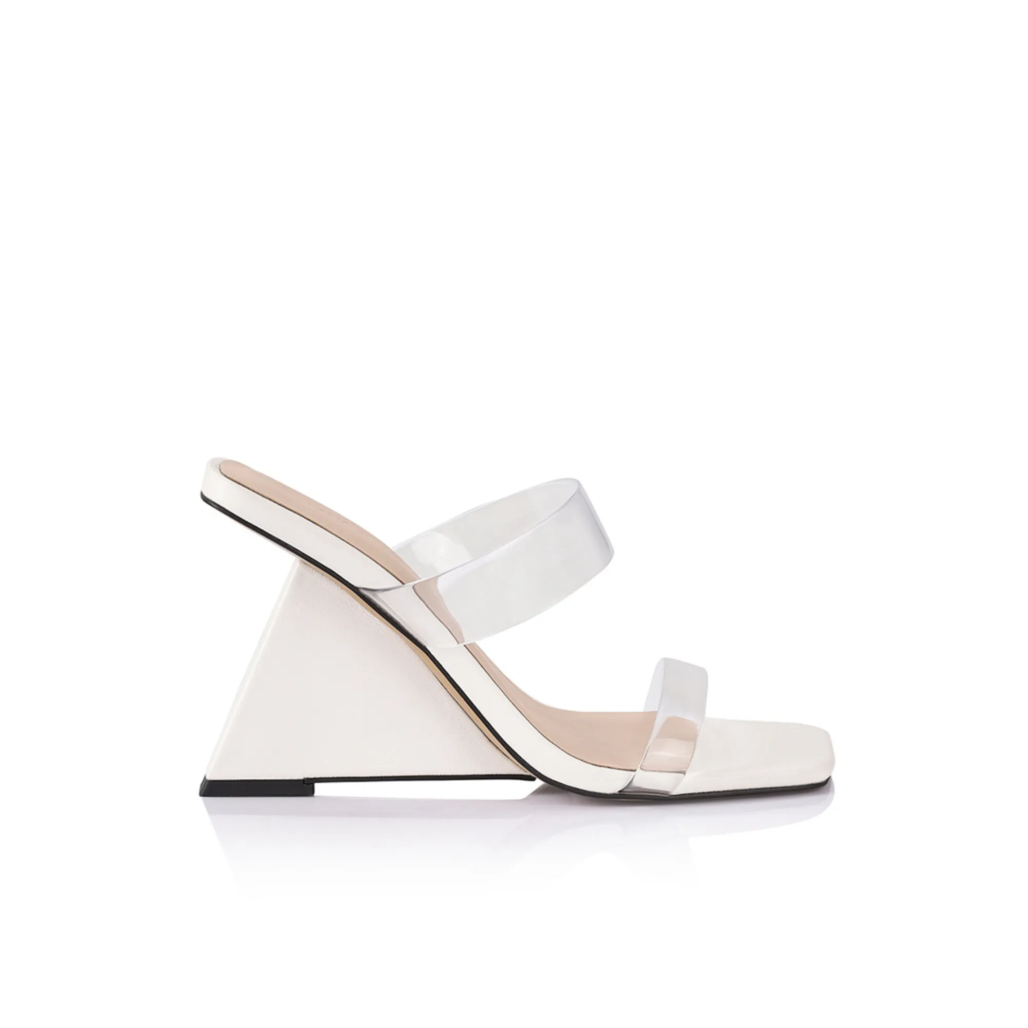 Brooke Wedge Ivory Leather