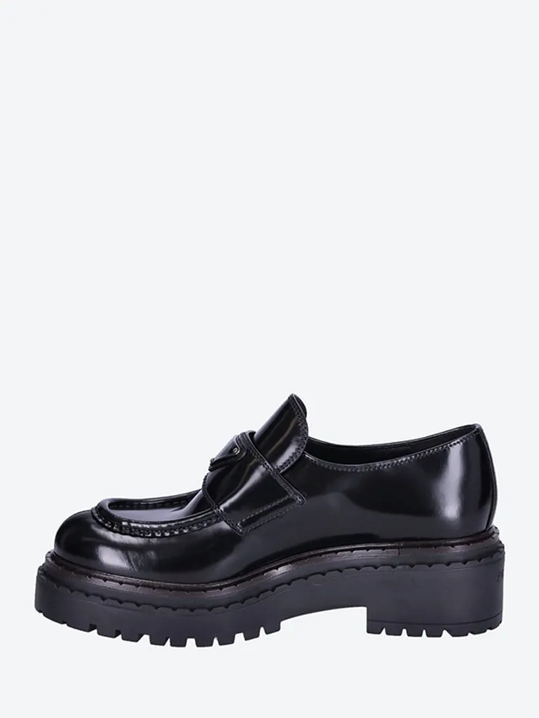 Brushed leather loafers