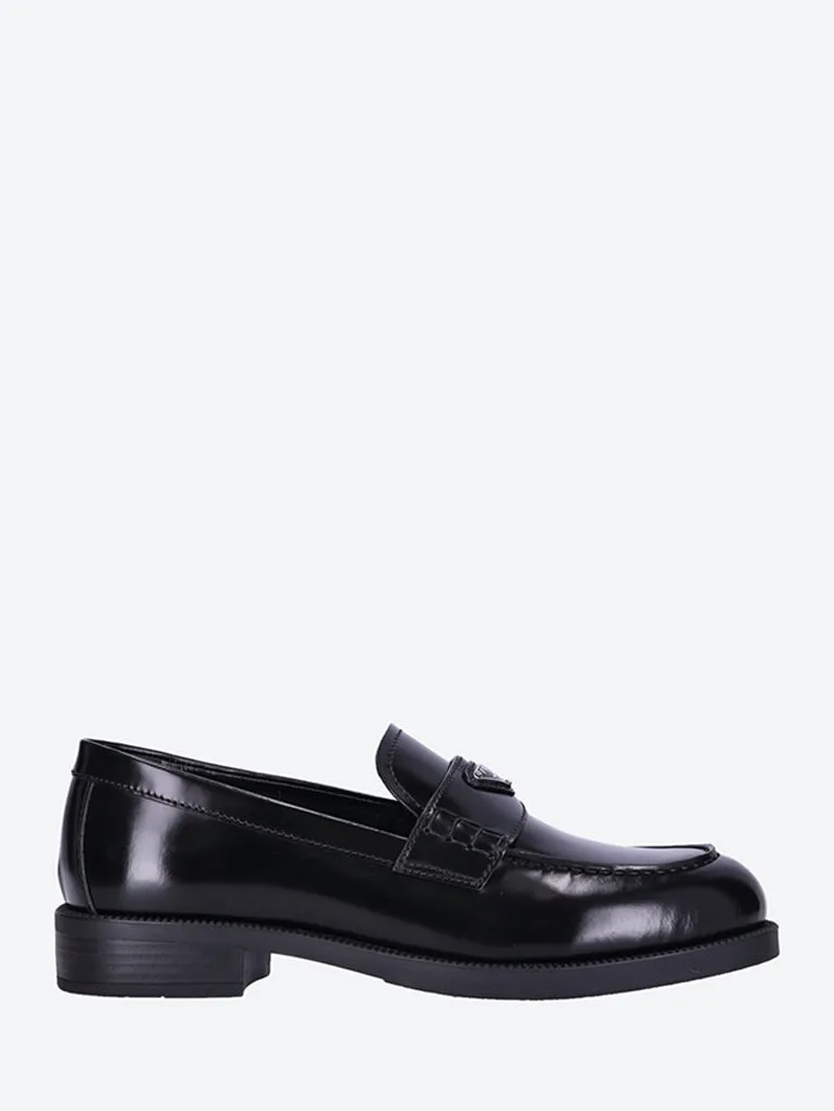 Brushed leather loafers