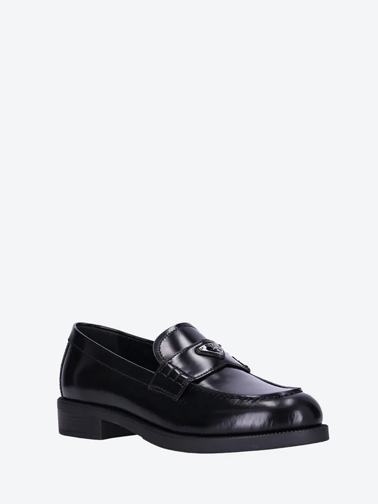 Brushed leather loafers