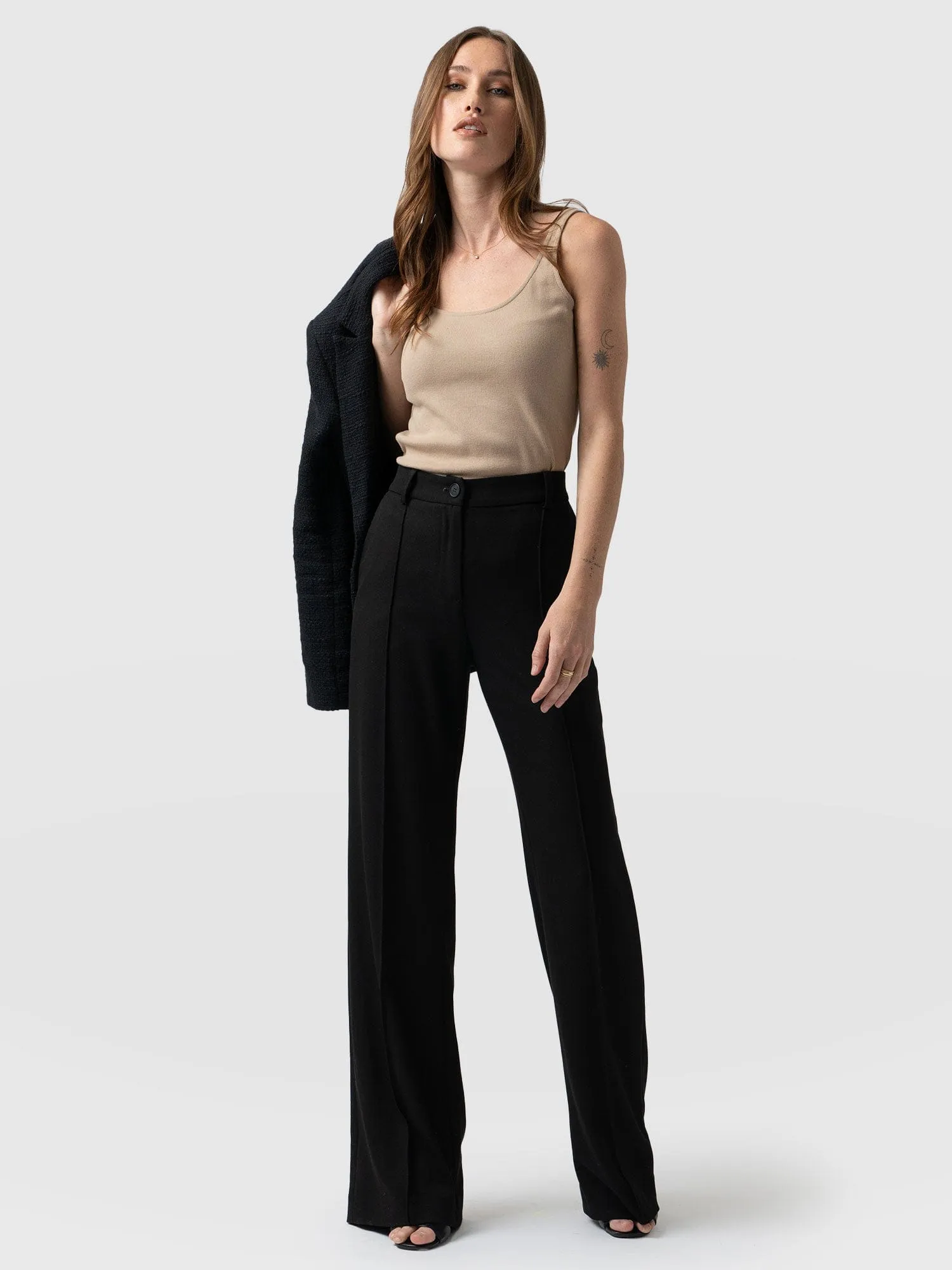 Cambridge Tailored Wide Leg Pant - Black