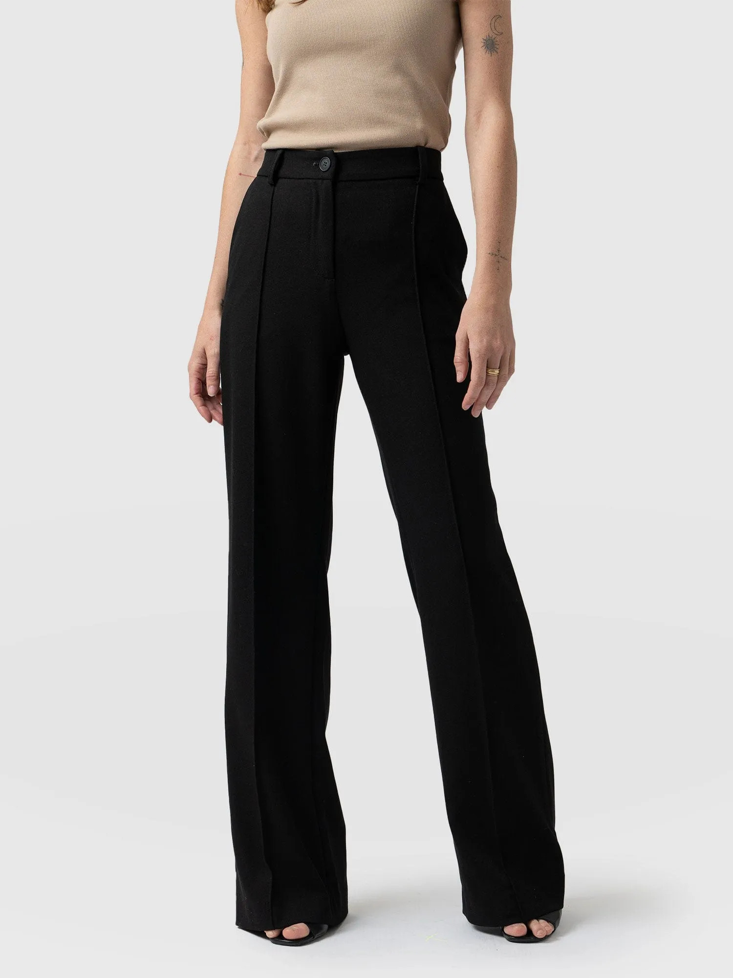 Cambridge Tailored Wide Leg Pant - Black