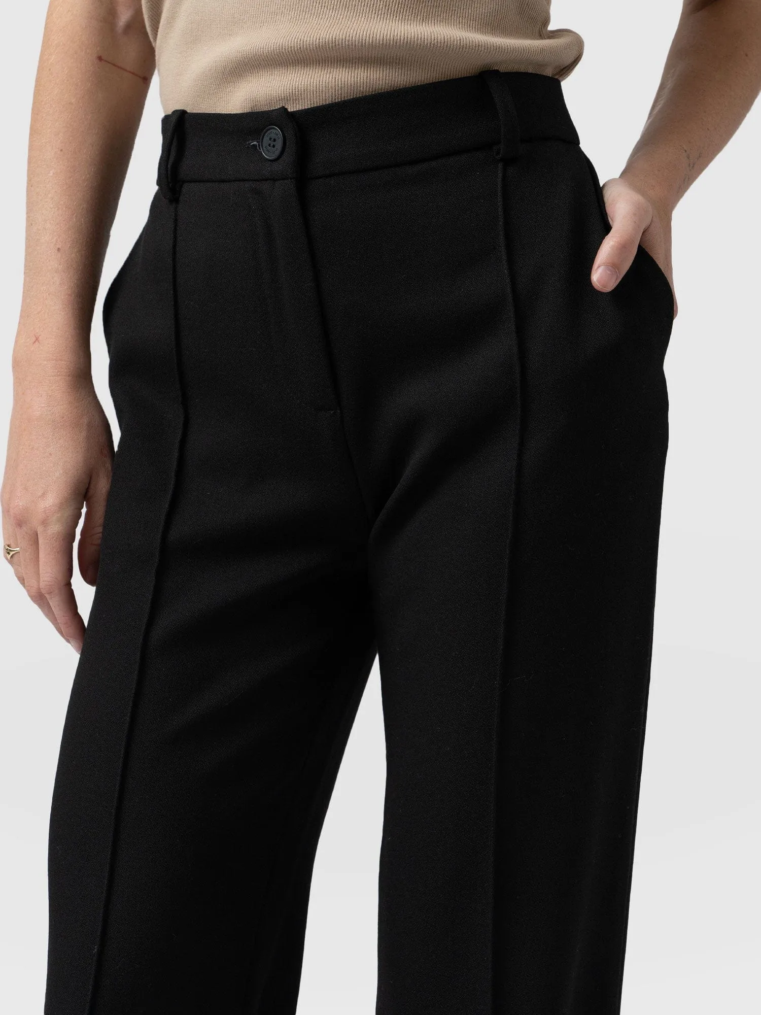 Cambridge Tailored Wide Leg Pant - Black