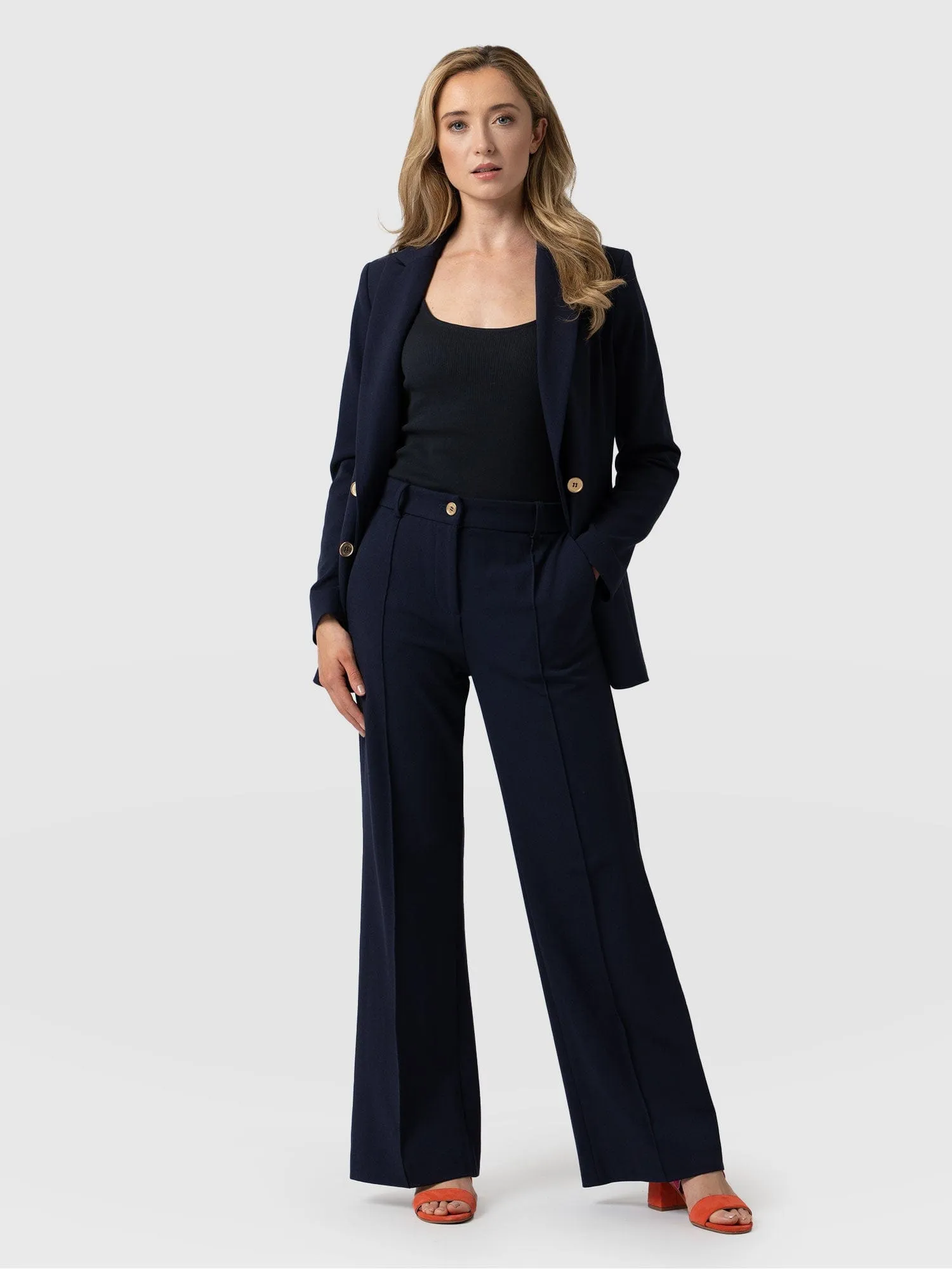 Cambridge Tailored Wide Leg Pant - Navy