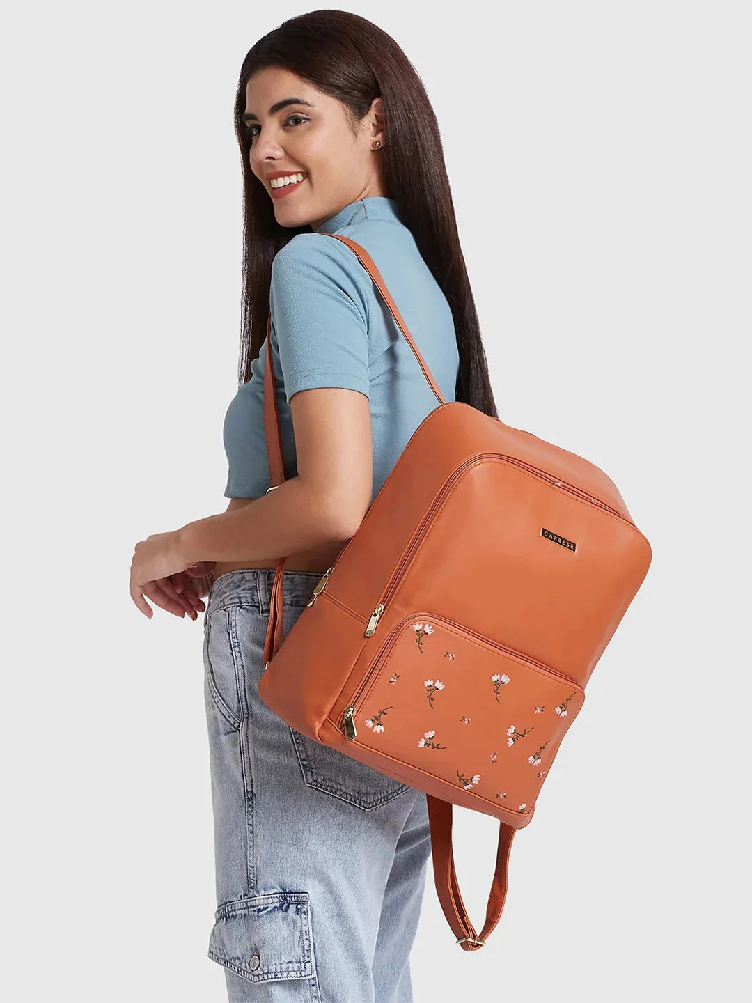 Caprese Adah Laptop Backpack Large Tan