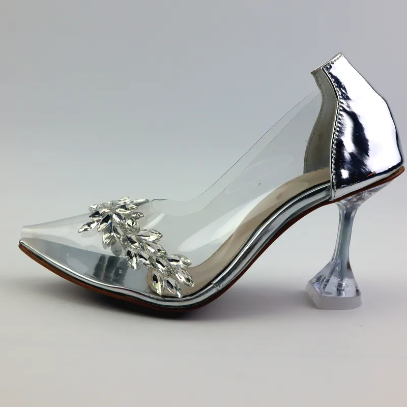 Cinderella Glass Pointed High Heels Women Shoes in Pakistan