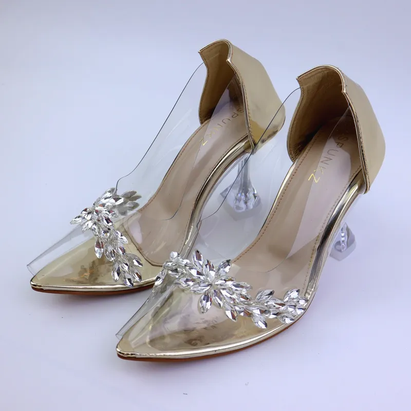 Cinderella Glass Pointed High Heels Women Shoes in Pakistan