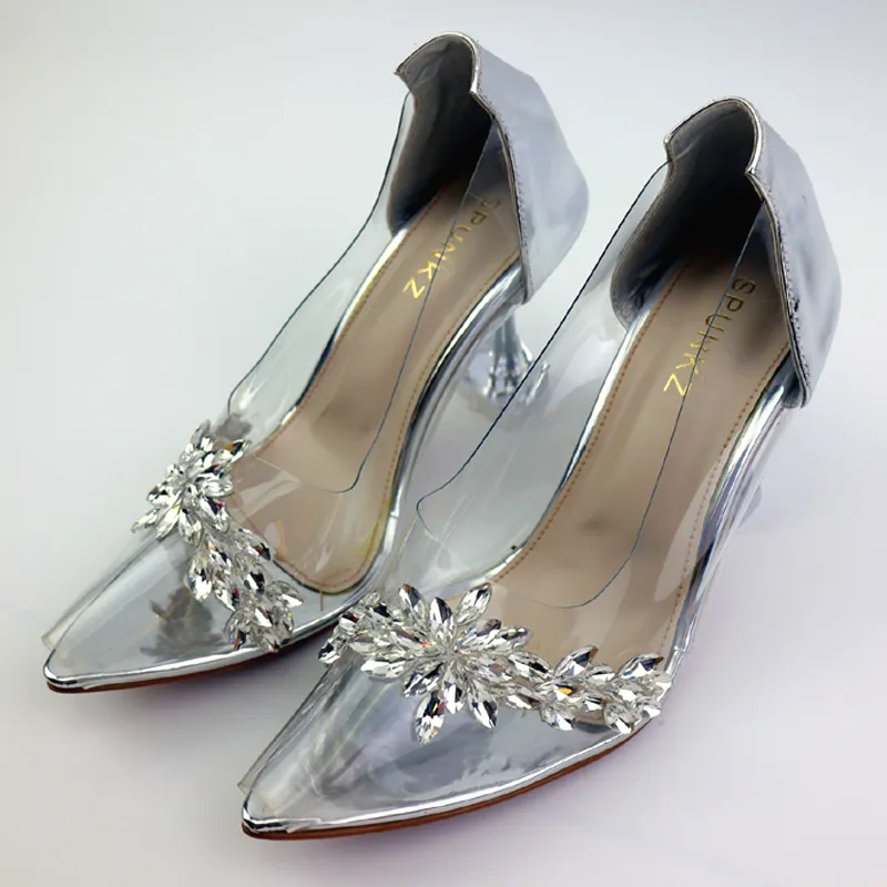 Cinderella Glass Pointed High Heels Women Shoes in Pakistan