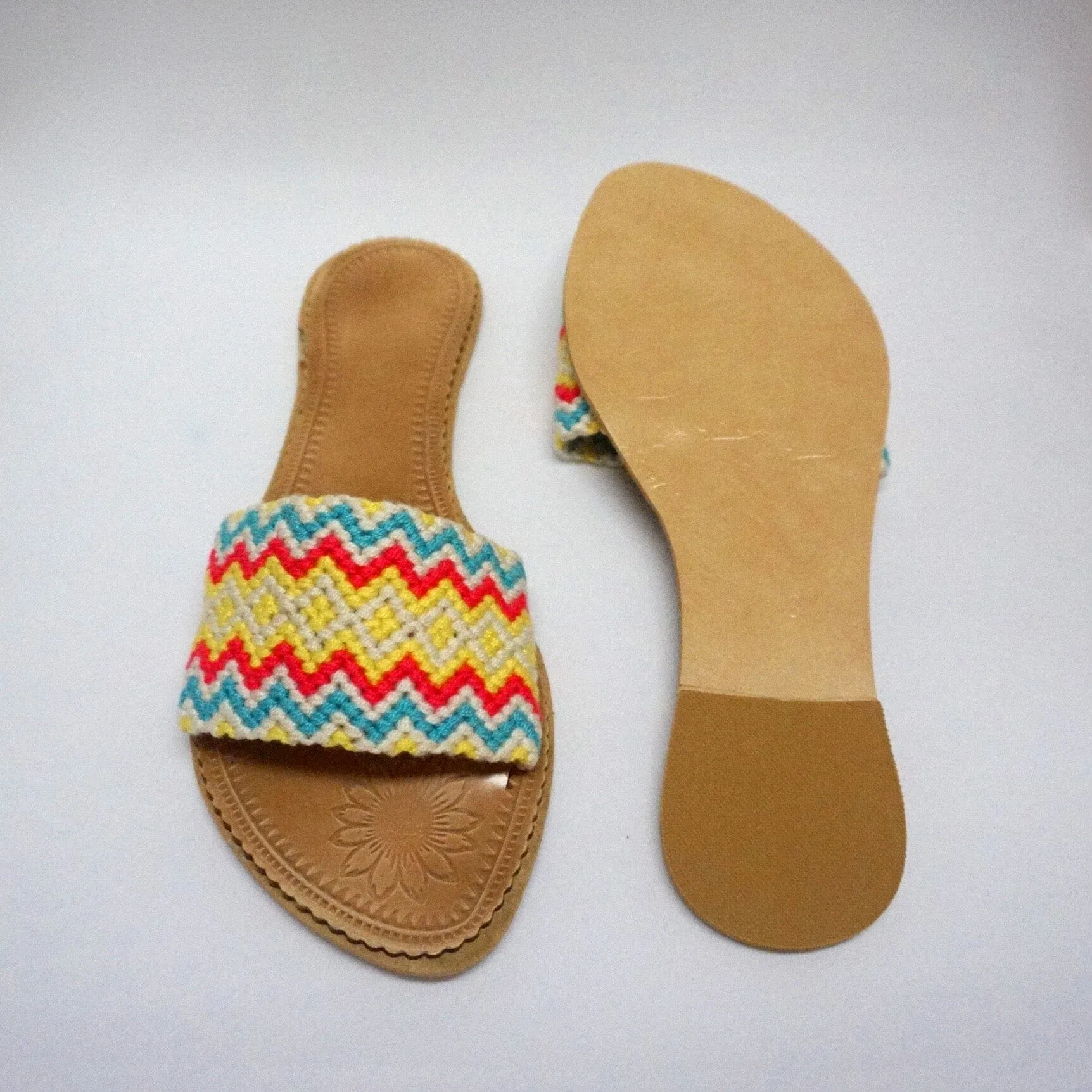 Colorful Handwoven Sandals - Wayuu Slide Sandals