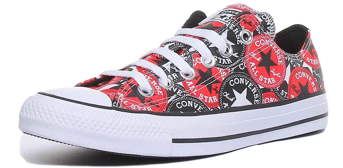 Converse 166986C CT All Star Logo All Over Trainer In Red For Women