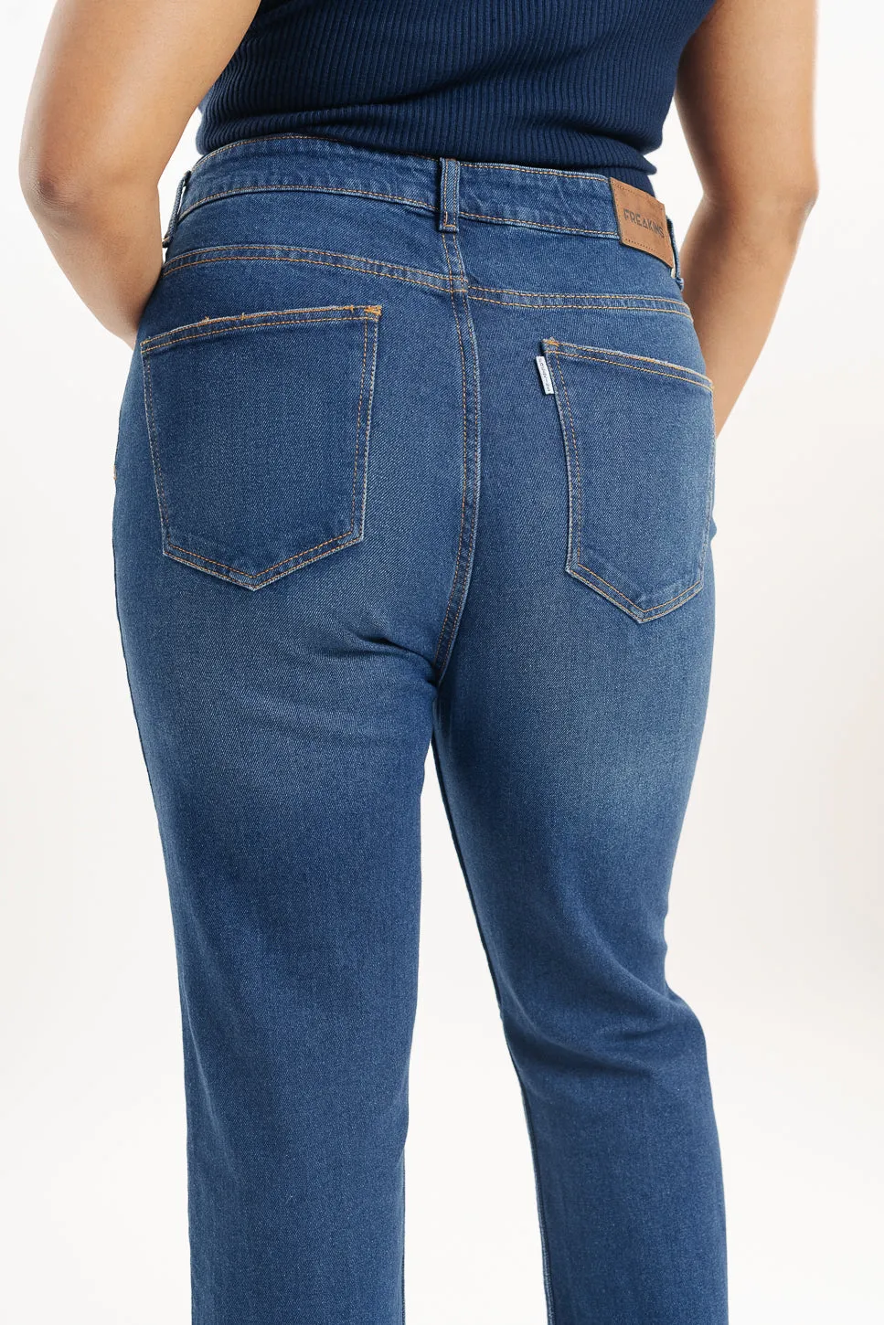 Curve Blue Tinted Bootcut Jeans