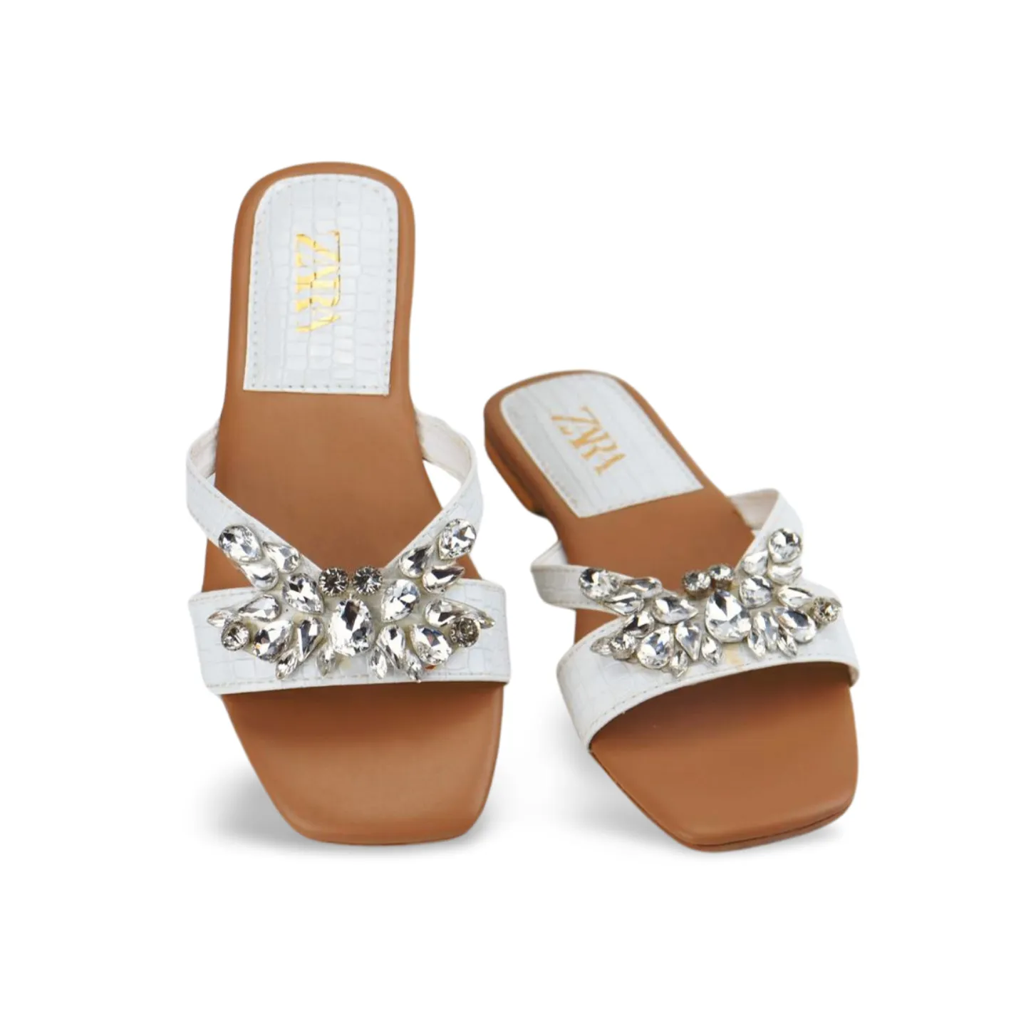 Diamond Strappy Flat Sandals for Ladies -1007