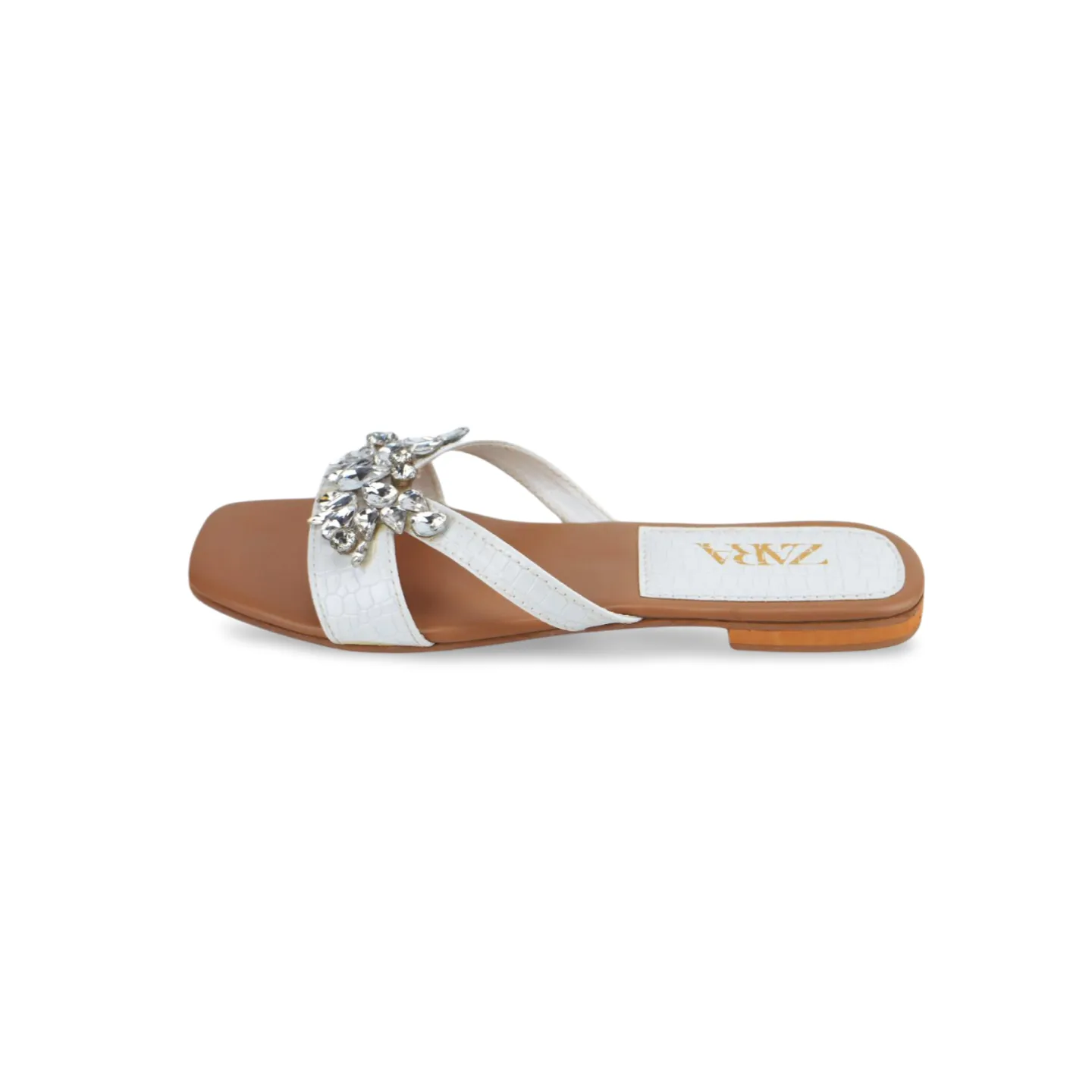 Diamond Strappy Flat Sandals for Ladies -1007