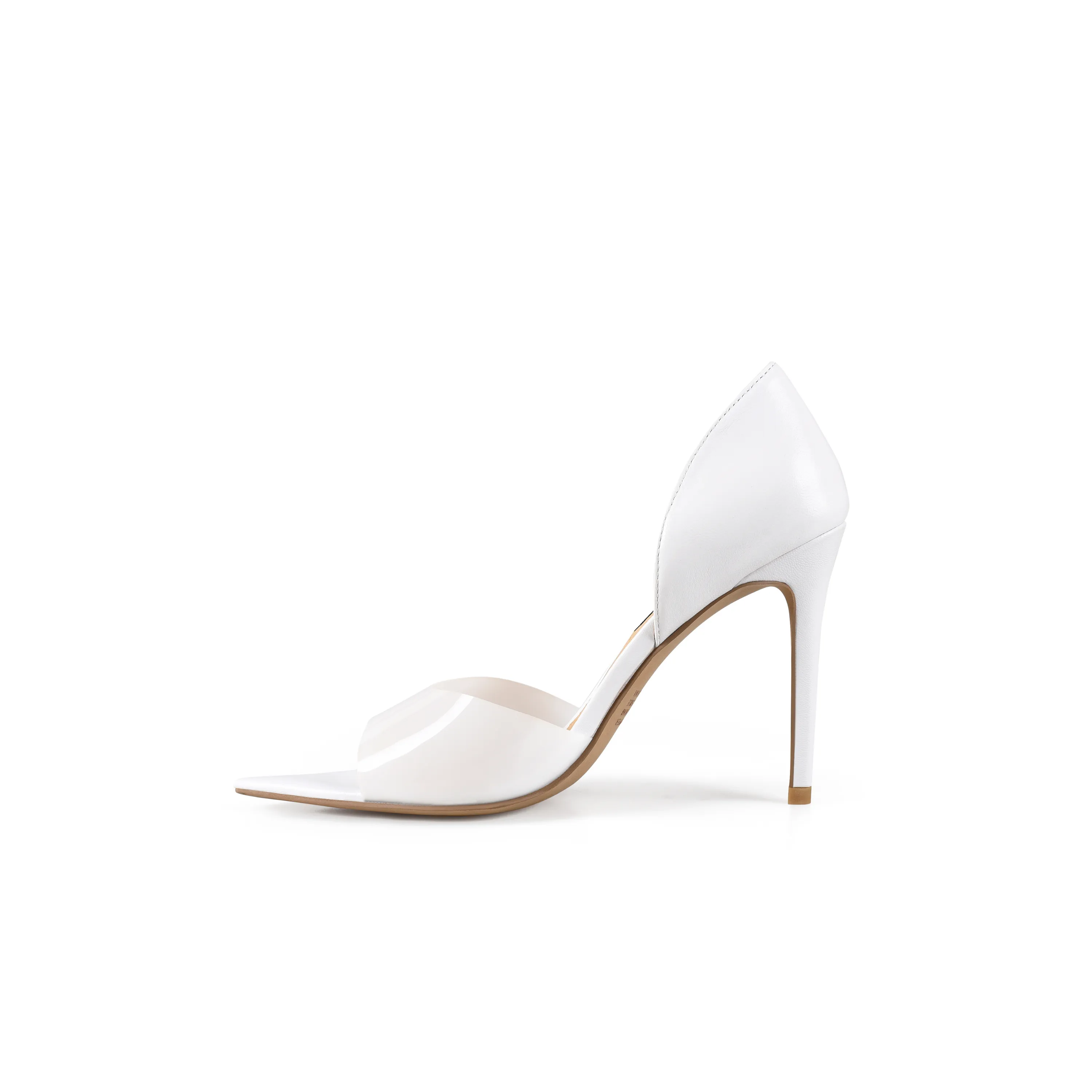 Ella Pump White Vinylite & Leather