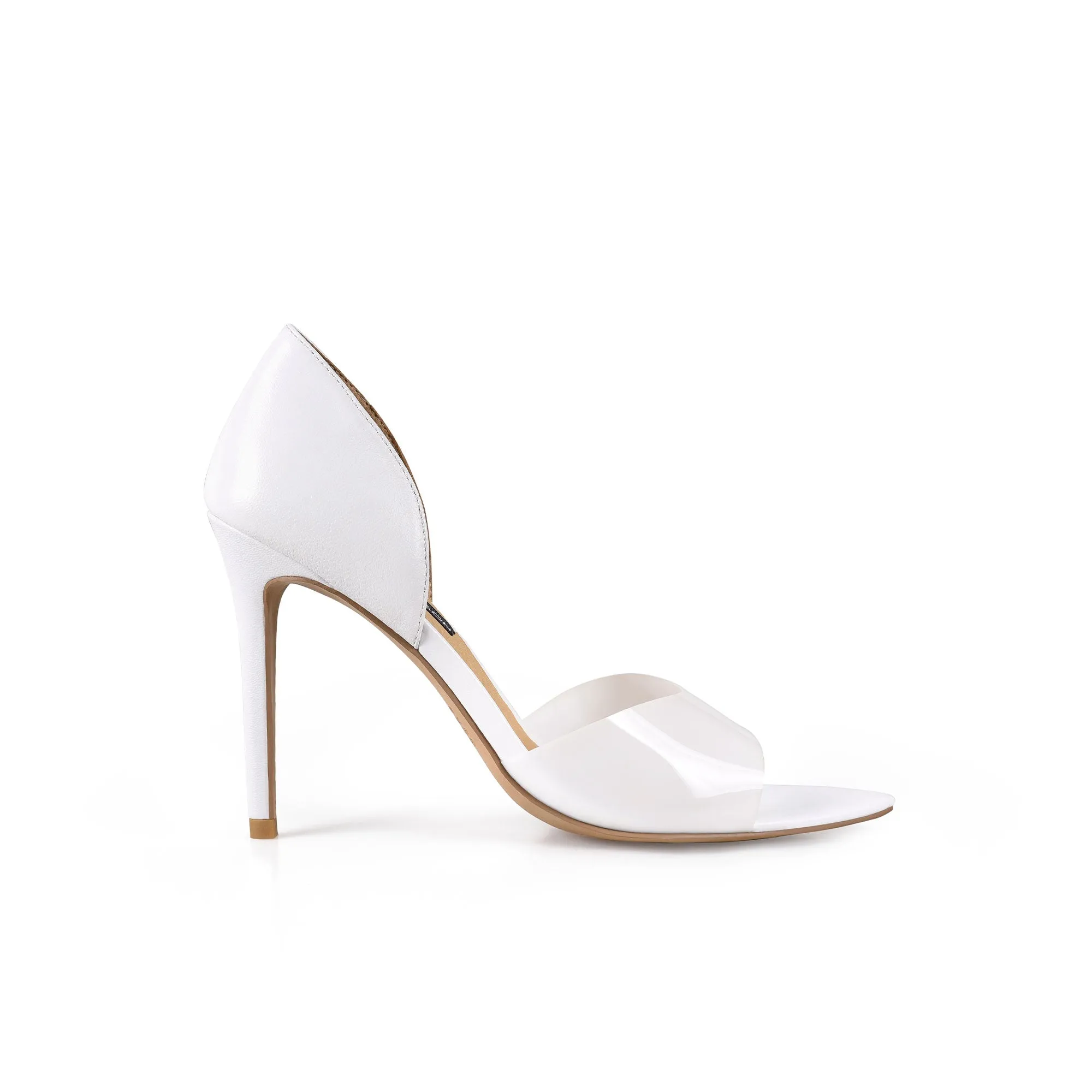 Ella Pump White Vinylite & Leather