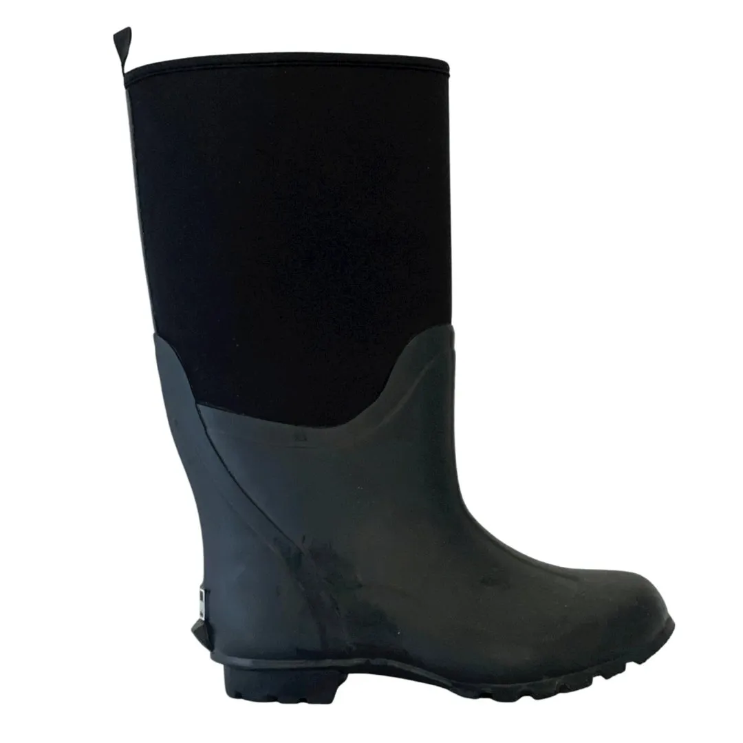 Extra Wide Calf Black Neoprene Wellies - Wide in Foot and Ankle - Fit 40-50cm Calf