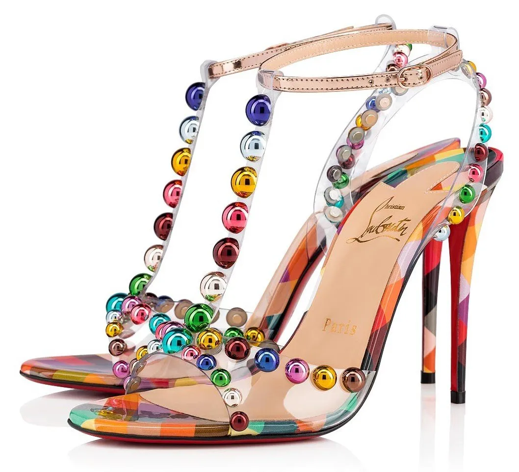 'Faridaravie' 100 mm Sandals, Multi-Colored