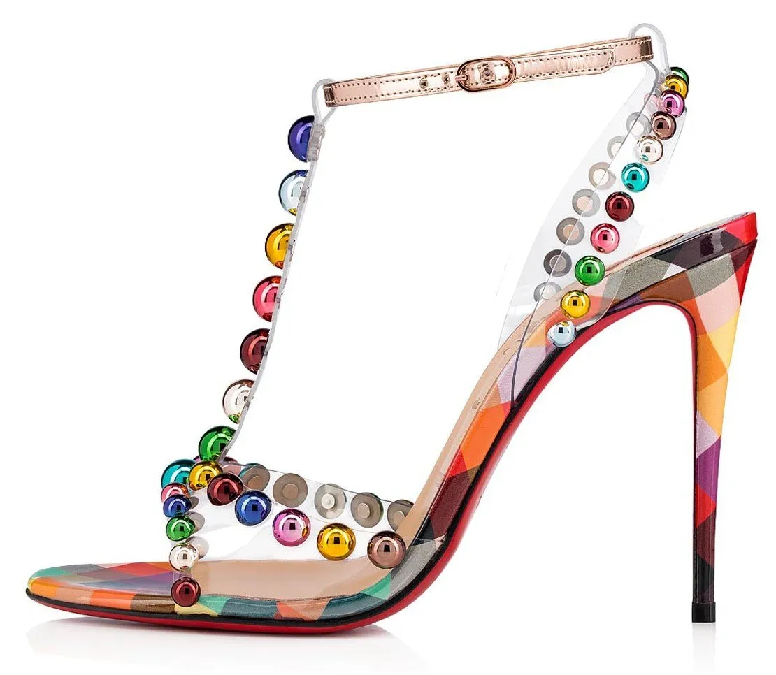 'Faridaravie' 100 mm Sandals, Multi-Colored