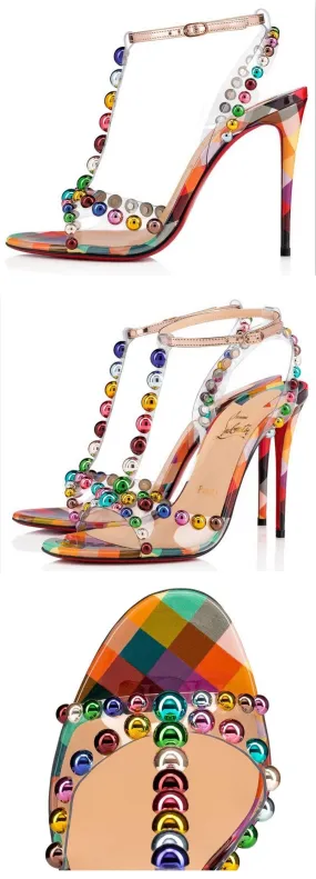 'Faridaravie' 100 mm Sandals, Multi-Colored