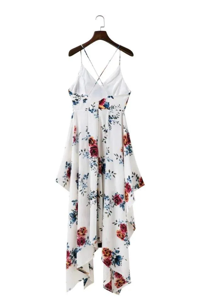 FLORAL HIGH-CUT MAXI DRESS