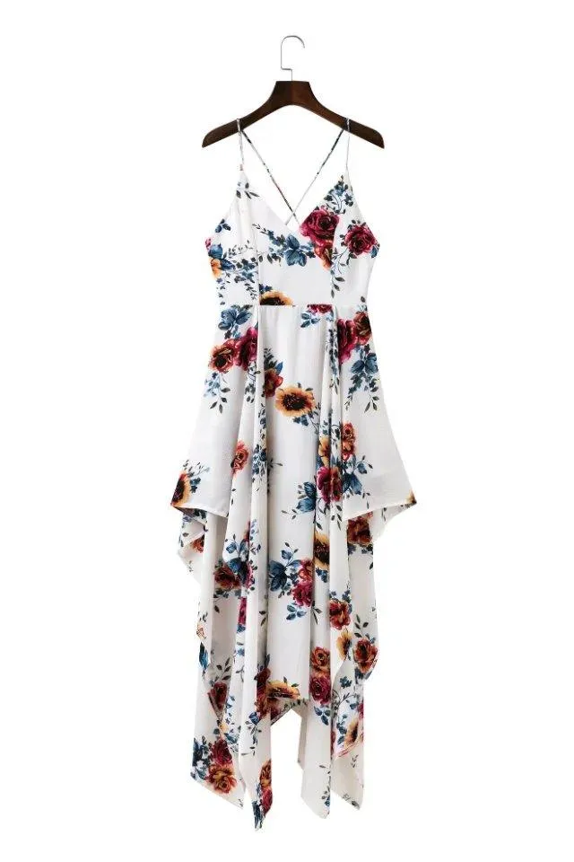 FLORAL HIGH-CUT MAXI DRESS