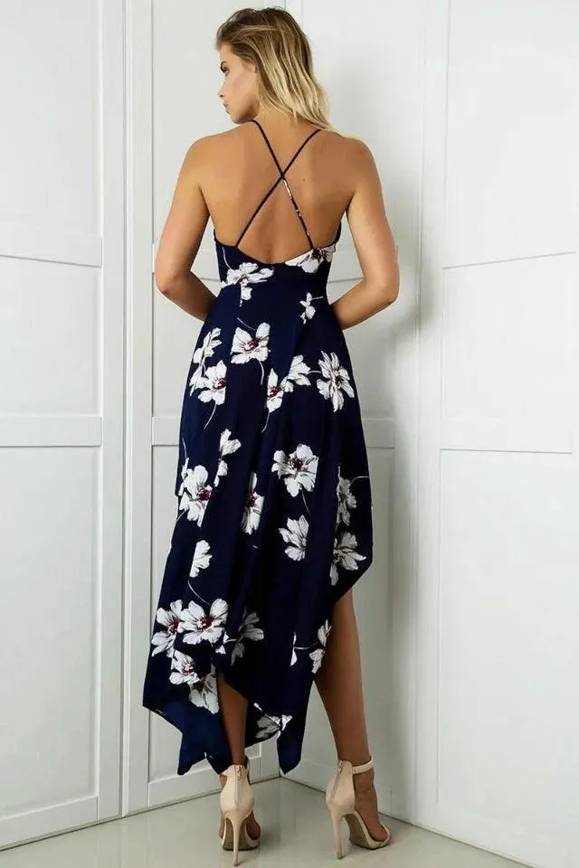 FLORAL HIGH-CUT MAXI DRESS