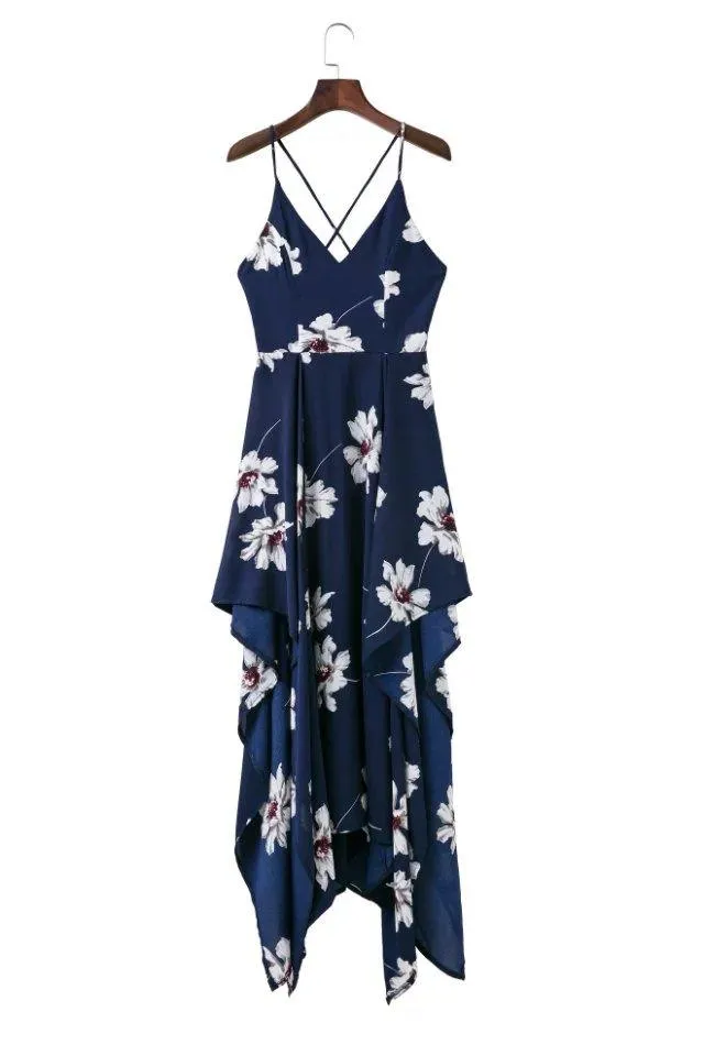 FLORAL HIGH-CUT MAXI DRESS