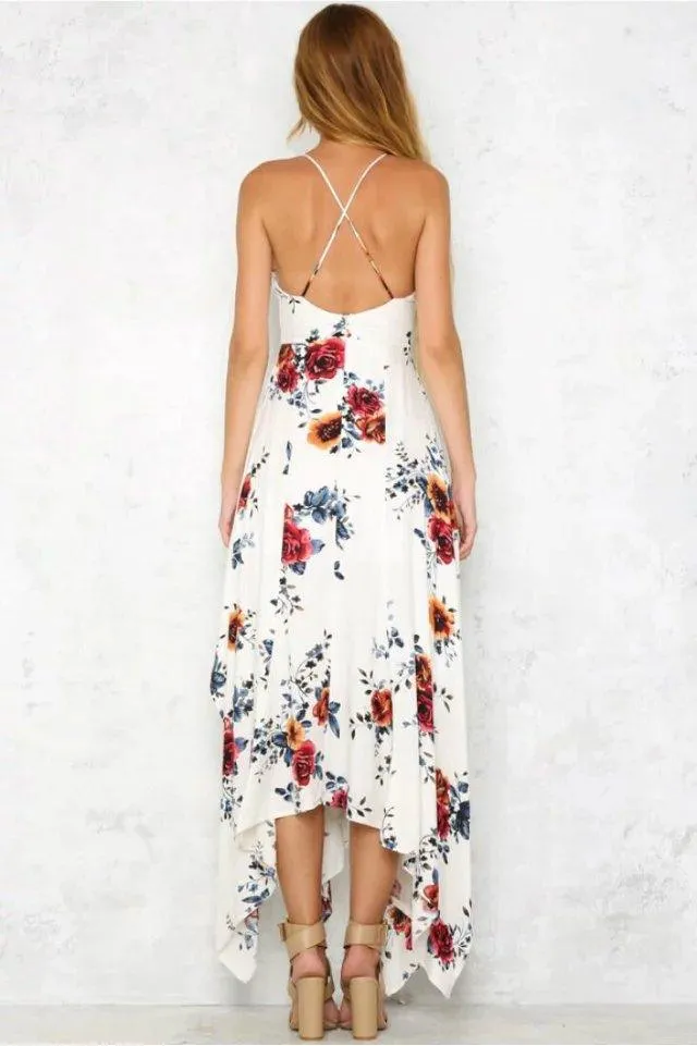 FLORAL HIGH-CUT MAXI DRESS