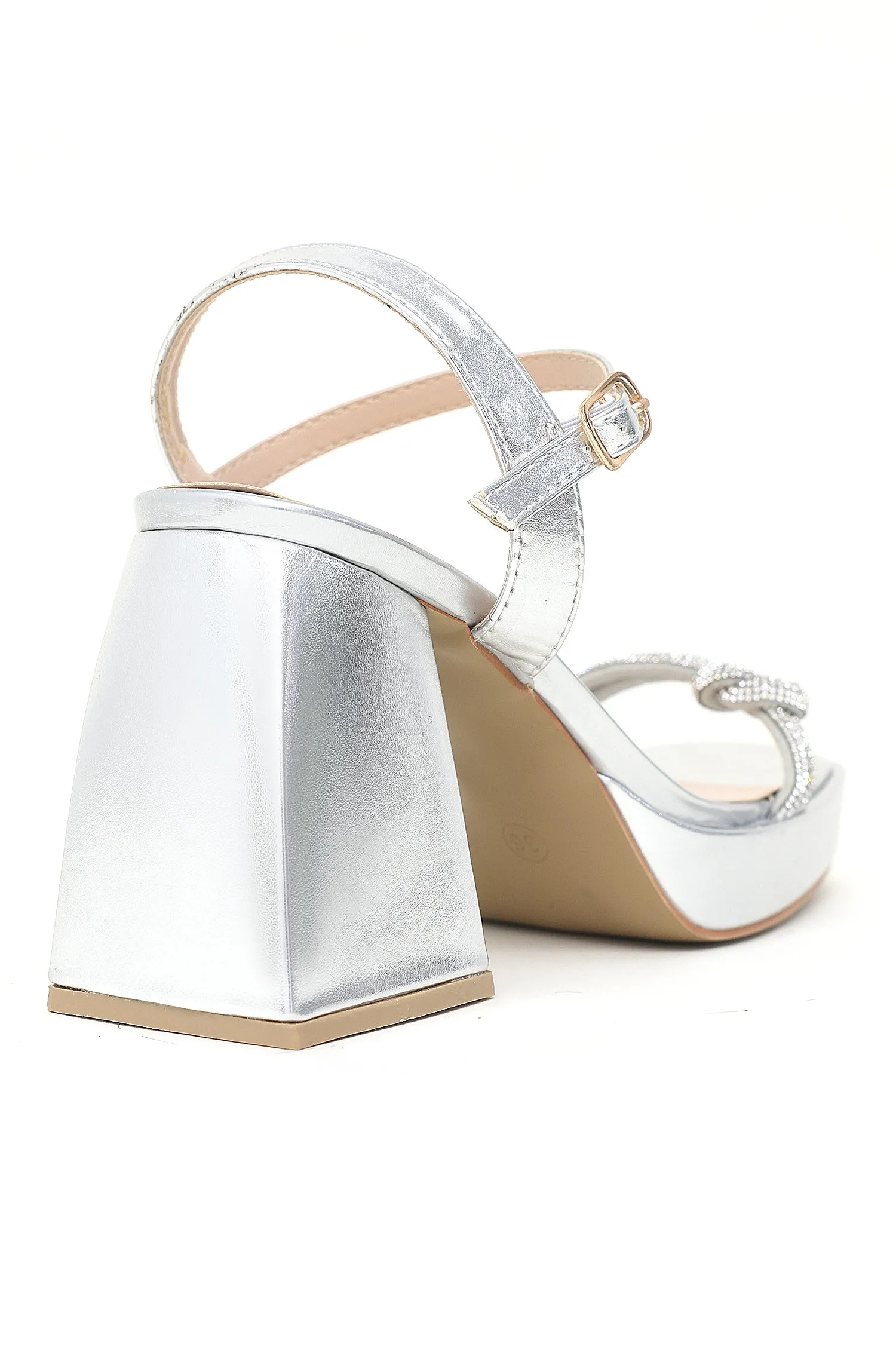 GLITZY BLOCK HEELS-SILVER